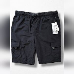 Boys Univibe Black Cargo Shorts Size 8-10